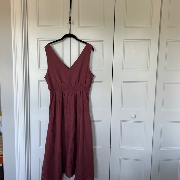 Cynthia Rowley Linen Sleeveless V-Neck Dress – Size 12 – Mauve – EUC - Picture 9 of 9
